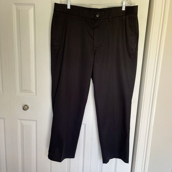 Haggar H26 Men's Straight Fit Trousers Black 40x29 Pants - Picture 2 of 16